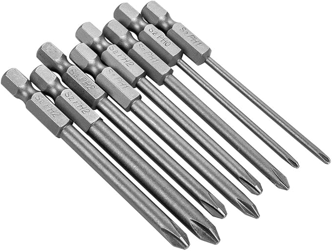 Rocaris 8 Pack 3 Inch Magnetic Long Hex Cross Phillips Screw Head Screwdriver Bits Electric Screwdriver Set