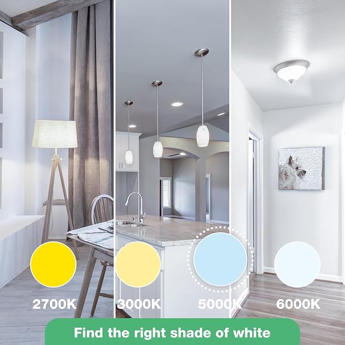 24 Pack LED Light Bulbs 100 Watt Equivalent, A19 5000K Daylight, 1500 Lumens, E26 Base, Non-Dimmable, 13 Watt Energy Efficient LED Bulbs for Home Lighting