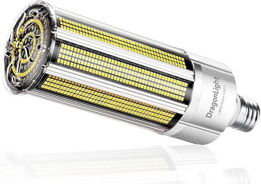 DragonLight Upgraded 150W Commercial Grade Corn LED Light Bulb Fanless (600 Watt Metal Halide/HID/HPS Replacement) E39 Large Mogul Base LED Lamp 5000K Daylight 20,250LM Good for Enclosed Fixtures