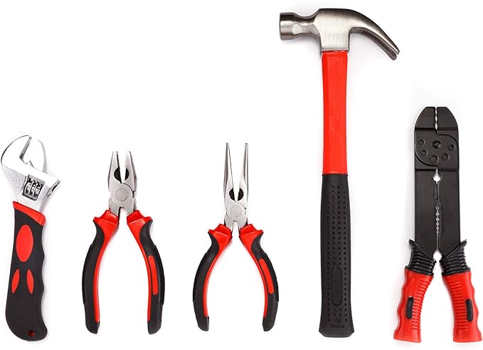 CARTMAN 160 Piece General Household Hand Tool Set Kit with Plastic Toolbox Electricians Tools