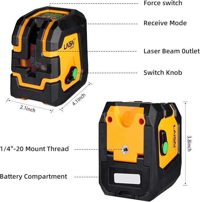 Laser Level, 100FT Self Leveling Laser Level,Single Laser Module, Suitable for Hanging Paintings, Tiling, Decoration and DIY Interior Construction(Laser:Class IIIa, 1.0mW -1.3MW)