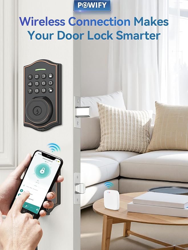 Smart Lock Wi-Fi Gateway, Remote Control with Tuya App, Compatible with Alexa Voice Control