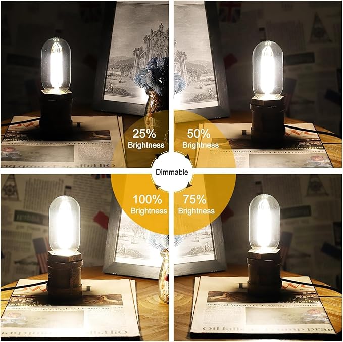 Leools E26 LED Bulb 6W Equivalent e26 led Bulb 60 Watt Warm White 2700K Dimmable E26 Edison Bulb AC120V 600lm Tubular T14 LED Bulb for Pendant, Sputnik,Vanity,Chandeliers Pack of 6