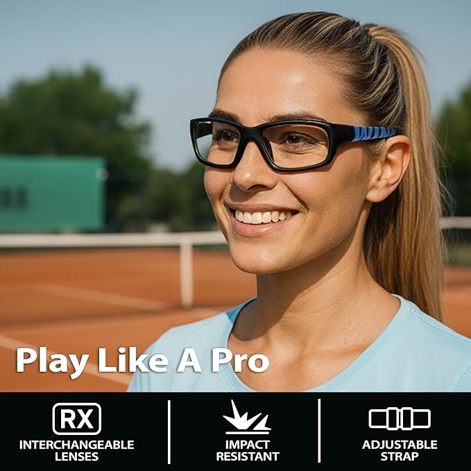 BLUE CUT Sports Protection Goggles, Anti-Fog Lenses Safety Glasses for Basketball, Pickleball and All Outdoor Sports