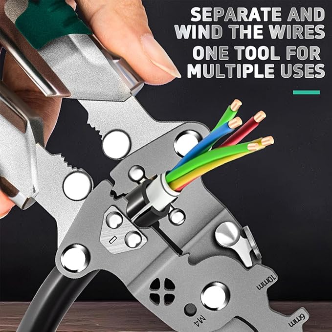 18 In 1 Folding Stylus Screwdriver Wire Stripper, 2025 New Foldable Wire Strippers with Voltage Detector, Compact Multi-tool Wire Stripping Pliers, Electrician Pliers for Cutting & Pulling Wires Cable