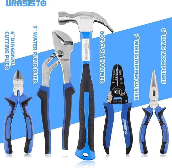 174-Piece Premium Tool Kit, Household Repairing Tool Set with 14 Inch Large Mouth Open Storage Tool Bag