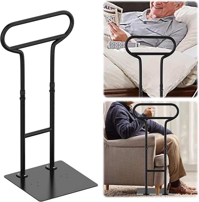 Bed Rails for Elderly Adults Safety, Adjustable Bed Cane for Elderly, Heavy Duty Stand Assist Railing for Seniors, for Couch, Chair, Full, Twin Bed (260LBS Loading, 5 Heights, Black)
