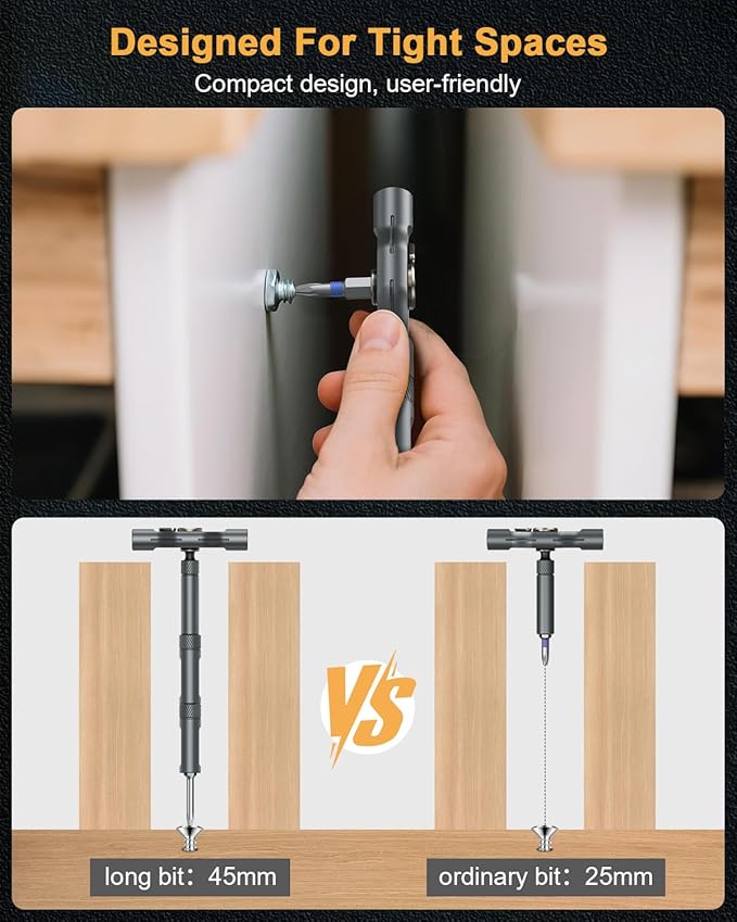 43 in 1 Ratchet Screwdriver Set, Magnetic Screwdriver Set, 2025 New Model Repair Tool Kit with DIY Ratchet Handle, Metal Pry Bar, 40 Precision Bits for Electronics, Furniture Assembly,Bicycle