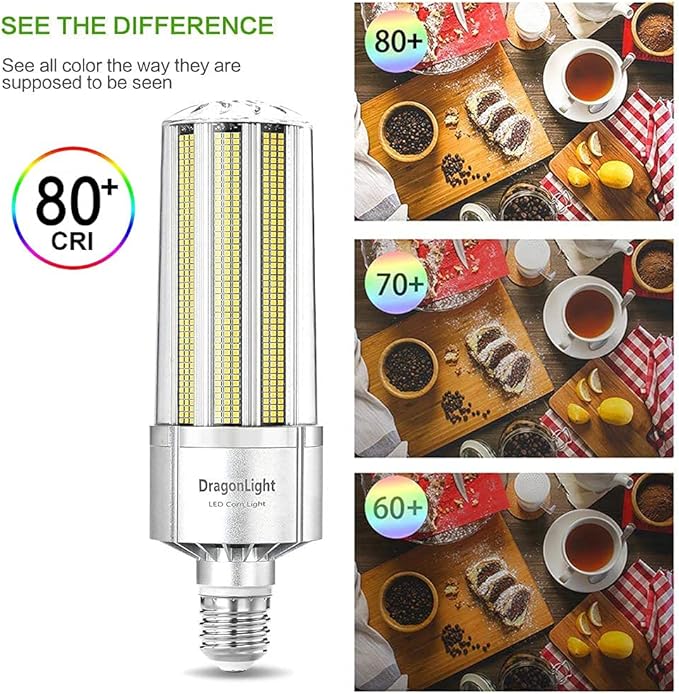 DragonLight 240W Commercial Grade Corn LED Light Bulb (1000 Watt Metal Halide/HID/HPS Replacement) E39 Large Mogul Base LED Lamp 5000K Daylight 32,400 LM for High Bay Area Lighting