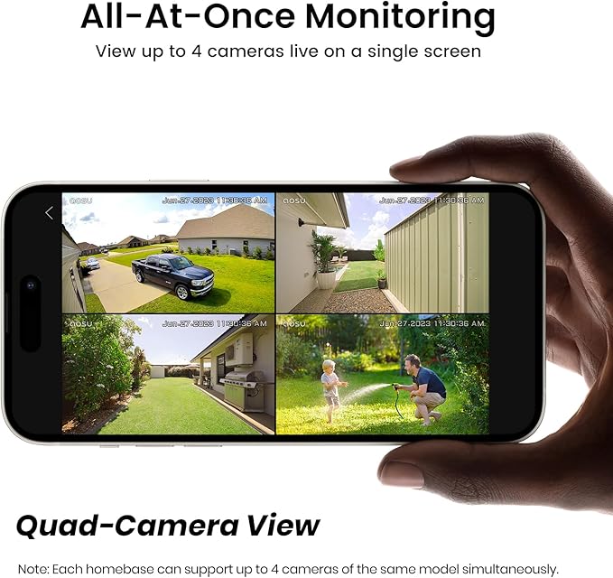 AOSU SolarCam Pro System Add-on Camera – Expand Your System - Requires Homebase to Use (NOT for Standalone Use)