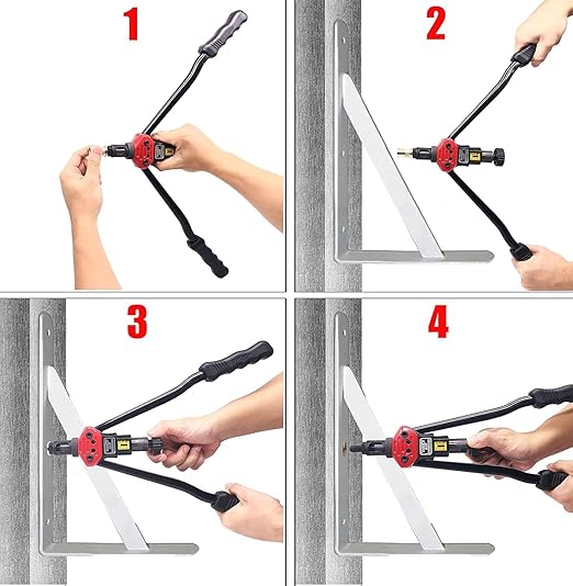 16-Inch Rivet Nut Tool Kit, with17 Metric and SAE Mandrels, 256Pcs Assorted Rivet Nuts, and Rugged Carrying Case