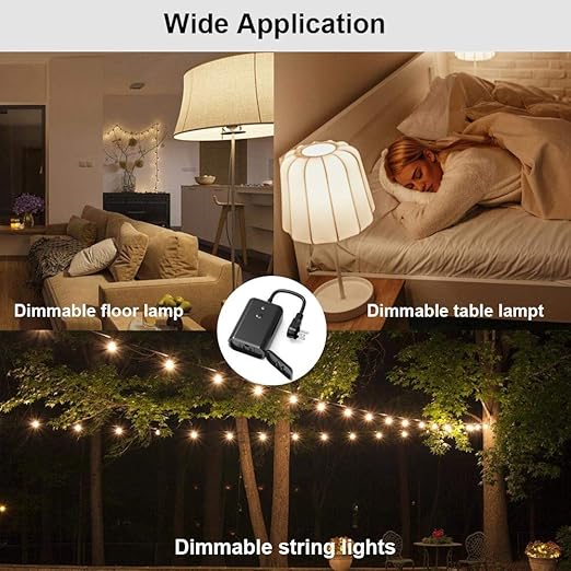 SUNTHIN Smart Outdoor Dimmer for String Lights, WiFi Smart Dimmer Compatible with Alexa and Google Assistant, IP44 Waterproof with Max Power 350W for Incandescent, 150W for LED(4 Pack)