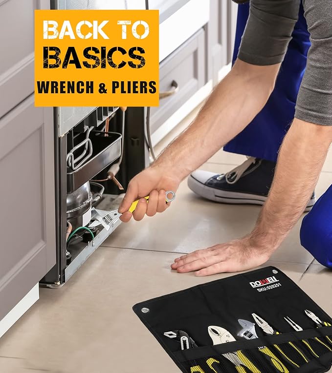 DOWELL Pliers Set - 6-Piece Kit with Groove Joint, Adjustable Wrench, Combination, Locking & Long Nose Diagonal Cutting Pliers