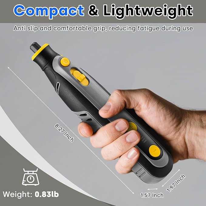 Enventor Cordless Rotary Tool, 8V Power Rotary Tool Kit with 123pcs Accessories, 5-Speed 30000RPM, USB Charging, Multi-Purpose Mini Rotary Tool for Sanding, Polishing, Engraving, Drilling, DIY Crafts