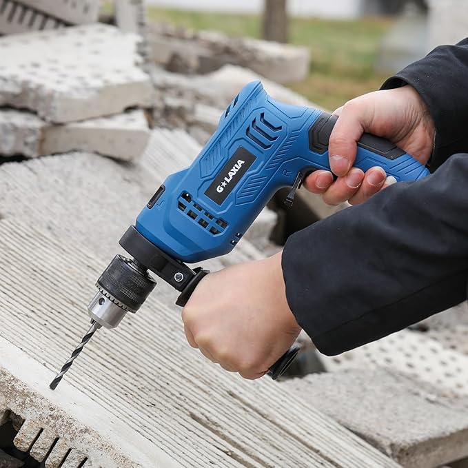 Hammer Drill, 4.5A 1/2 Corded Hammer Kit, 0-3000RPM Variable Speed Impact Drill with 105pcs Drill Bit Set, Carrying Case Included