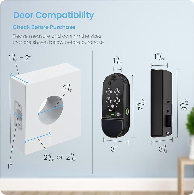 Lockly Vision Elite Video Smart Lock with Camera, Smart Wi-Fi Deadbolt for Front Door, PIN Genie® Keypad, Fingerprint Door Lock, Motion Sensor, App Remote Control, 2 Way Audio Doorbell, No Monthly Fee