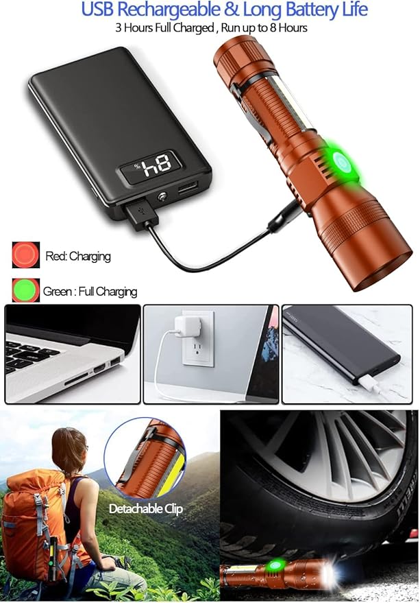 Black Light UV Flashlight Rechargeable, 3in1 Super Bright Tactical Flashlights LED UV Black Light &Redlight, 1500Lumen 7Modes, Zoomable, Waterproof Pocket Flashlight for Pet Stains Detection,Camping