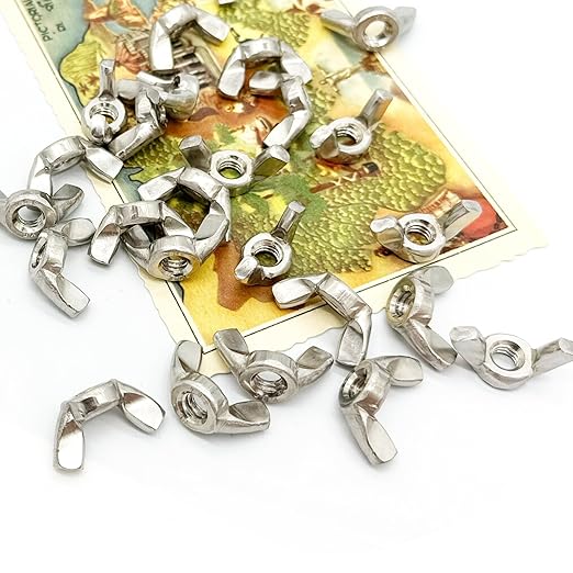 25 Pcs 1/4"-20 Wingnuts 304 Stainless Steel Wing Nuts Fasteners Parts Butterfly Nut, Hand Twist Tighten Hardware Nuts Butterfly Wing-Nut