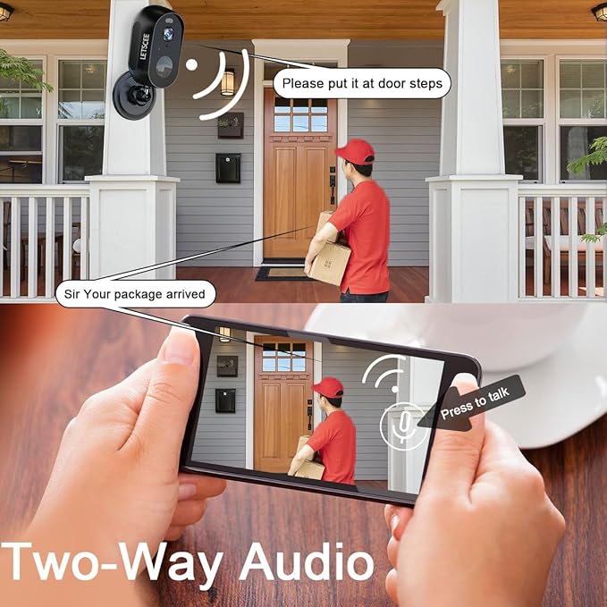 Security Cameras Wireless Outdoor or Indoor,Alexa Cameras for Home Security Outside with Night Vision,2-Way Audio,Motion Detection,SD/Cloud Storage,Motion Zone,IP65 Weatherproof
