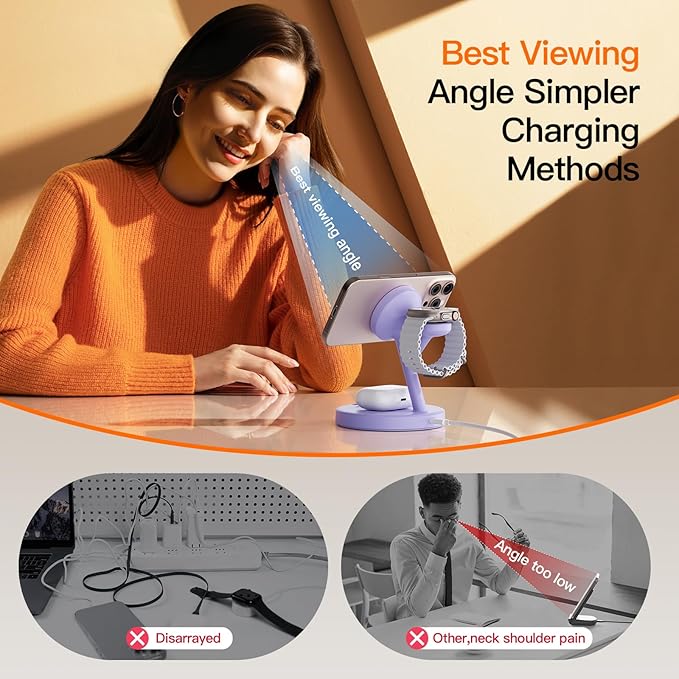 2025 3 in 1 Charging Station for Apple iPhone AirPods Watch with Mag-Safe Charger Wireless Charger Stand for iPhone 1716 15 14 13 12 Series AirPods iWatch Series - Gifts for Wife & Husband