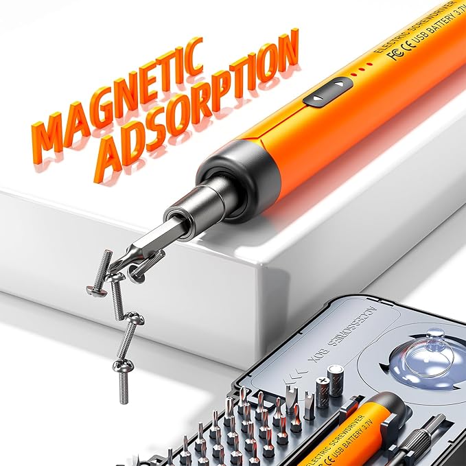 Electric Screwdriver Set, Precision Screwdriver Set, Magnetic Drill Bit, Magnetic Storage, Mini Precision Electric Screwdriver Repair Kit for PC RC Electronics