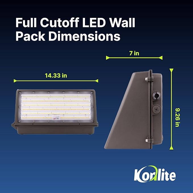 90W/63W/45W Full-Cutoff LED Wall Pack Lights, Selectable Wattage & CCT (5000K/4000K/3000K), LED Wall Light, Energy Efficient, Durable, Outdoor Commercial Wall Pack Light, 14,900LM