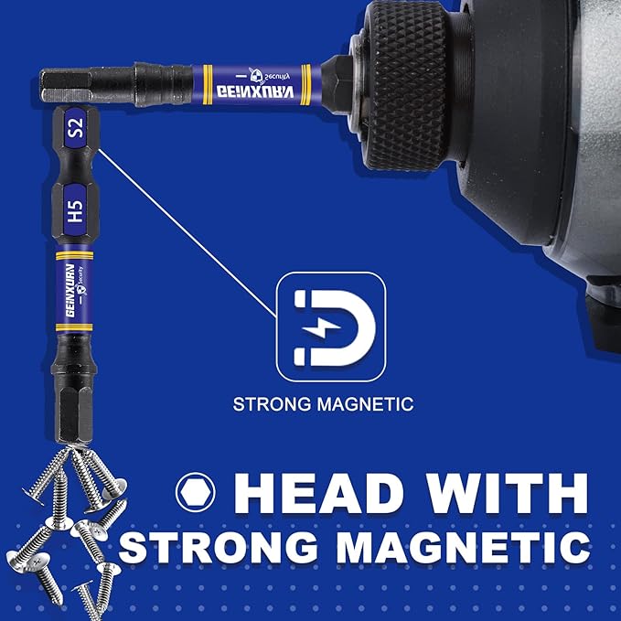 Impact Hex Screwdriver Bits Set,45 Pcs 2" Magnetic Metric(4 mm, 5 mm, 6 mm) S2 Steel Multi Driver Bits with Storage Colorful Box