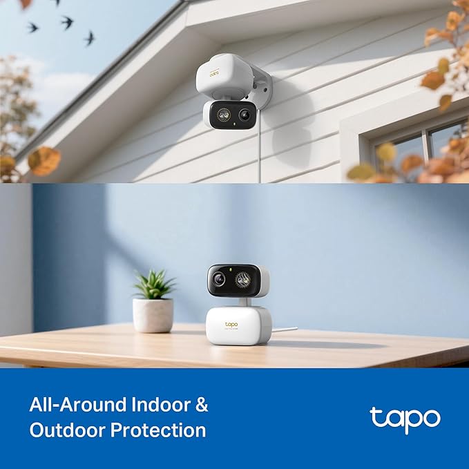 Tapo 3K 5MP Wired Pan/Tilt Indoor/Outdoor Security Camera, Free Person/Vehicle/Baby Cry Detect & 360° Motion Track, Color Night, SD/Cloud, Wrks w/Alexa & Google Home, 2.4 GHz WiFi, HybridCam 360