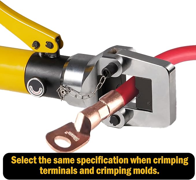 Cable Lug Crimping Tool, 6 AWG to 800 MCM Hydraulic Plier, 16 Ton Hand Crimping Tool for Wires, Terminal, Lug, Crimping Tool Kit with 12 Dies