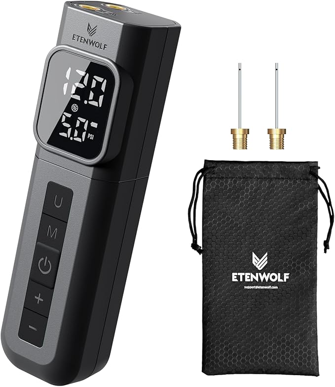 ETENWOLF P200 Electric Ball Pump 2000mAh Sports Air Pump with Digital Pressure Gauge for Basketball Soccer Volleyball