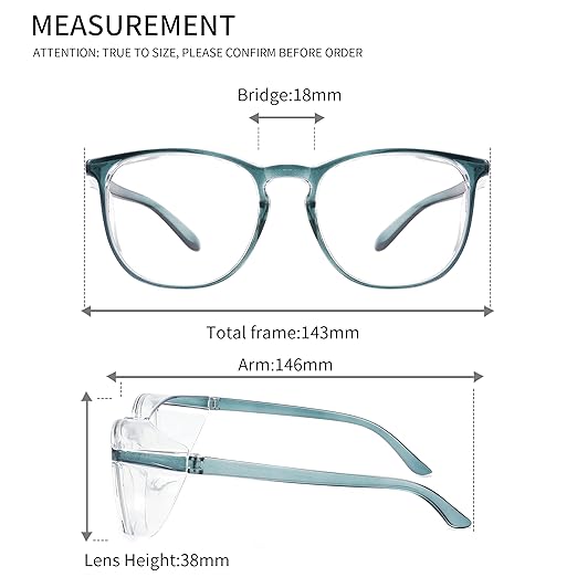 Alsenor Safety Glasses Anti Fog Goggles Protective Eyewear Blue Light Blocking Anti Dust UV Protection Glasses For Men Women (New-Blue)