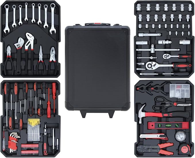 678PCS Complete Home Tool Set Versatile Rolling Tool Kit for Professional Repair and Maintenance - Heavy and Duty Portable Tool Box with Wheels