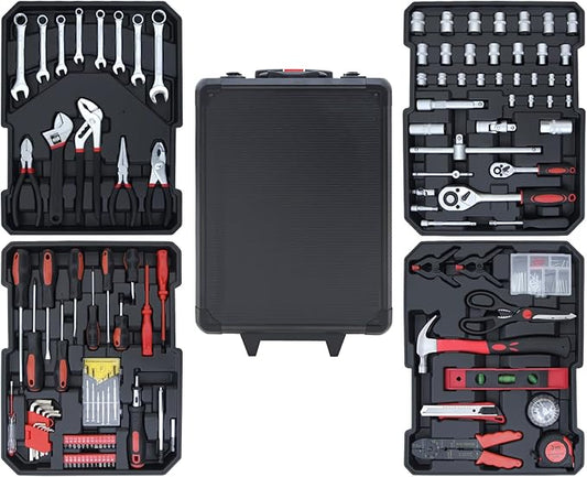 678PCS Complete Home Tool Set Versatile Rolling Tool Kit for Professional Repair and Maintenance - Heavy and Duty Portable Tool Box with Wheels