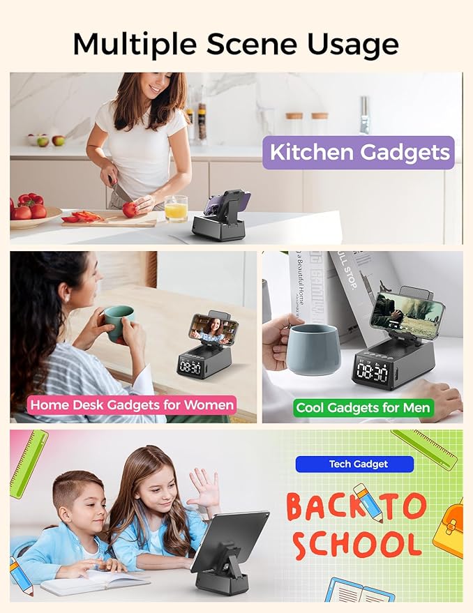 Birthday Gifts for Men Women-Bluetooth Speaker with HD Sound, Stocking Stuffers White Elephant Gifts for Adults, Kitchen Gadgets for Anniversary Idea Gift for Dad Mom Husband Wife(Black)