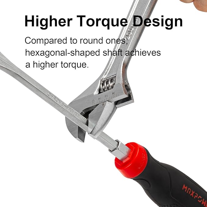 MAXPOWER Strike Cap Go Through Screwdriver Slotted 0.3 x 5.9 Inches, Cr-V Steel Flat-Head with Striking Cap Magnetic Tip, Ergonomic Soft Grip TPR Handle