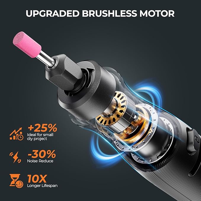 Crafting Tool Combo Kit - Portable Rotary Tool, Wood and Metal Crafter for Sanding, Carving, Drilling, Engraving, 20V Power Share Battery and 53-Piece Accessories Included