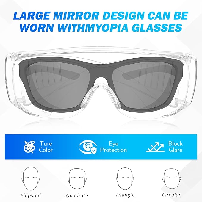 WFEANG Clear Safety Glasses bulk, Lightweight Protective Eyewear For Men Women, Over Goggles Impact Scratch Resistant