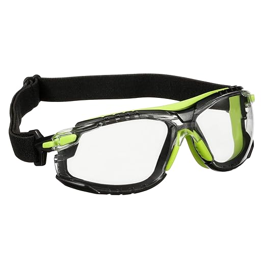 3M Solus 27362-case Protective Eyewear 1000 Series S1201SGAF-SKT, Scotchgard Anti-Fog Lens, 5" Height, 2" Wide, 10" Length, Polycarbonate/Plastic, One Size Fits Most, Green/Black/Clear (Pack of 20)