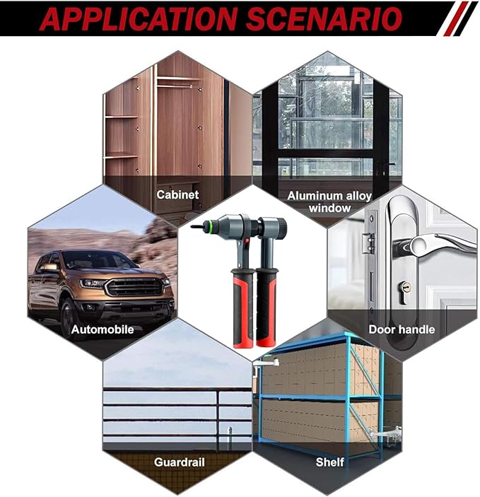 AOBEN Rivet Nut Tool Kit, Nutsert Gun Kit, Upgraded Rivnut Tool with 10 Metric and SAE Madrels, 100 Pcs Rivnuts, and Rugged Carrying Case