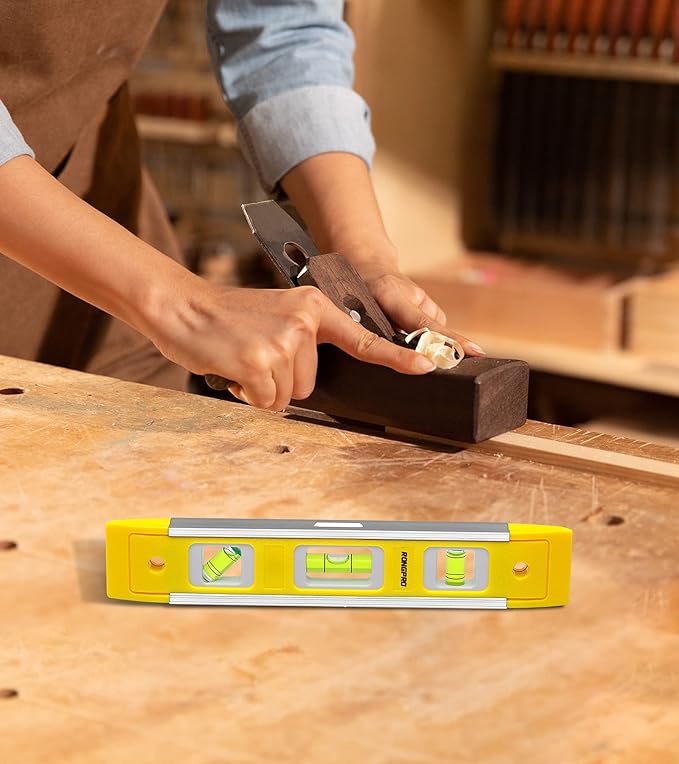 9 Inch Torpedo Level, Magnetic Box Level with 45°/90°/180° Bubbles, Shock Resistant Bubble Level Tool for Measuring - 3 PCS