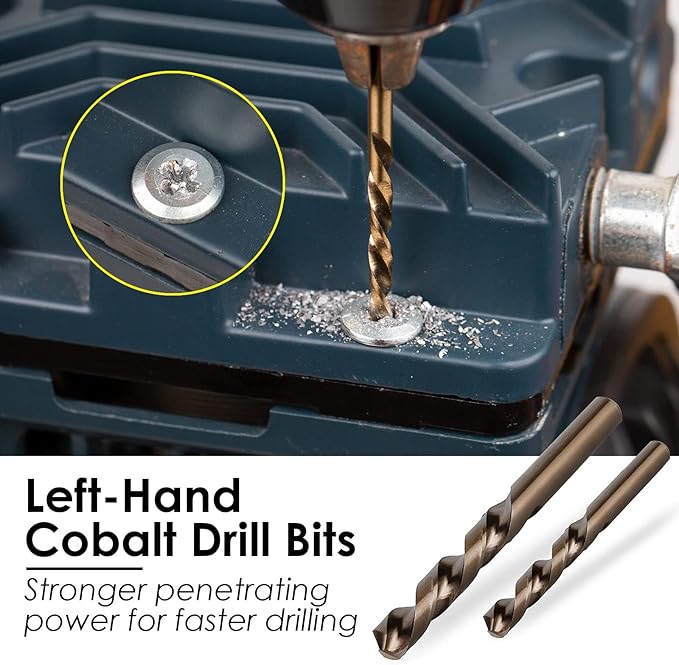 Topec 55-Piece Screw Extractor & Broken Bolt Extractors, Multi-Spline Extractors, and Drill Bits for Removing Damaged, Frozen, Rusted, Rounded-Off Bolts & Screws