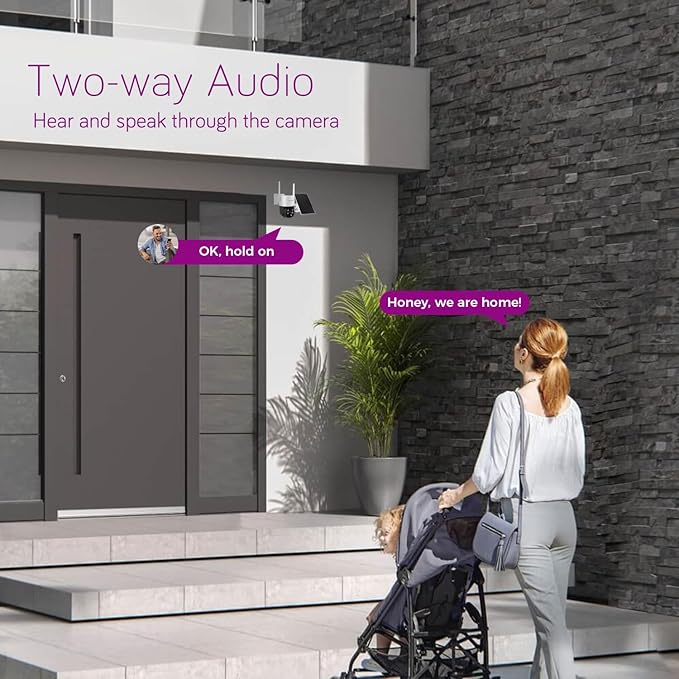 xmartO 2K QHD Wireless Solar Security Camera System for Homes, 2 Fixed Cameras & 2 PTZ Surveillance Cameras with WiFi 6 Base (Long Range WiFi, 4-CAM View, Past 120-day Storage, 0 Monthly Fee)