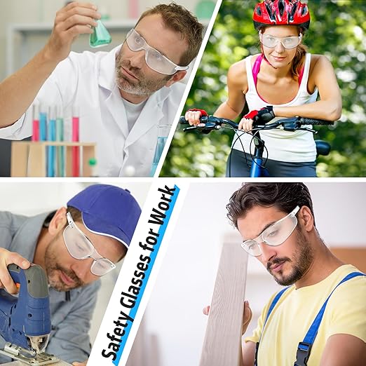 Clear Safety Glasses Bulk of 100 ANSI Z87.1 Protective Eyewear Scratch-Resistant for Work, Lab, Construction