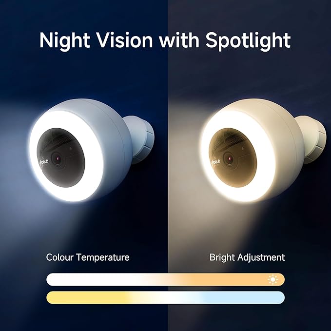 Noorio B310 Wireless Outdoor Security Camera with 600lm Spotlight, 12600mAh Battery-Powered Solar Camera with 16GB Free Local Storage, 2K Color Night Vision, 2.4GHz WiFi Only
