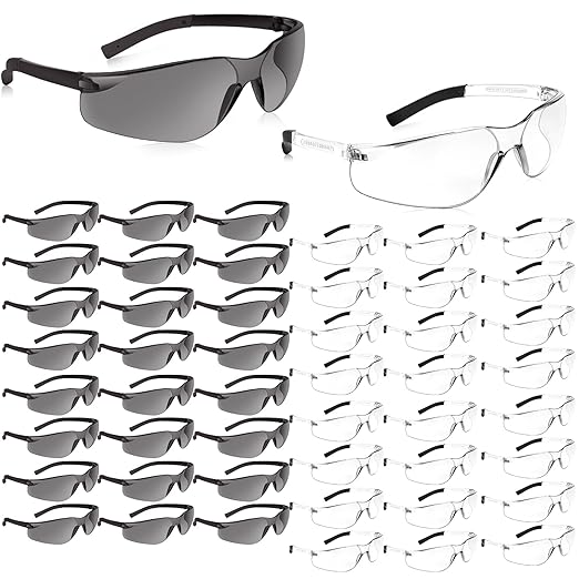 50 Pack Safety Glasses ANSI Z87.1 Scratch Resistant Eyewear for Women Man Lab Goggles Eye Protection