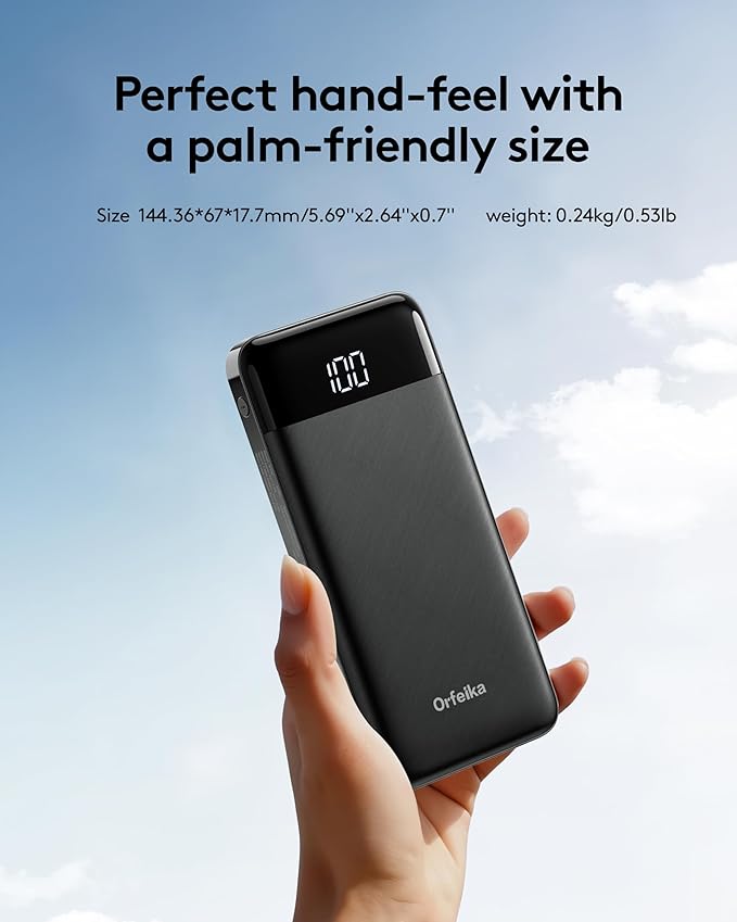 Portable Phone Charger, 10000mAh Portable Charger Power Bank with Built-in Cables, Travel Essential Battery Pack Compatible with iPhone, Samsung, Google, iPads, Tablets, etc