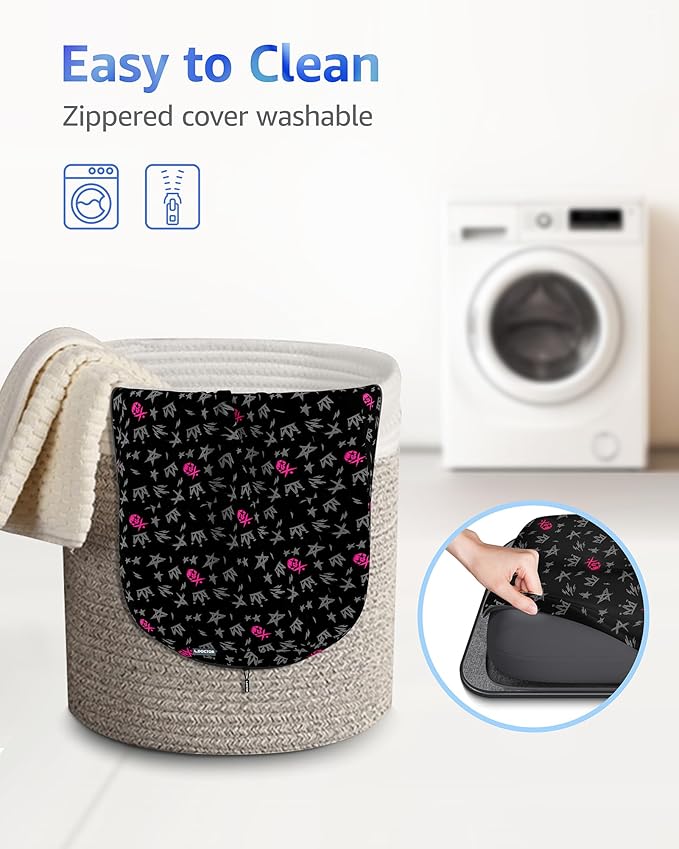 Lap Desk - Portable Laptop Stand & Desk, Fits Up to 17.3 in, Washable Cushion, Built-in Phone Holder & Mouse Pad - Gaming, Eating, Writing, Working on Bed, Couch,Floor - L.DOCTOR(Large, Crown Skull)