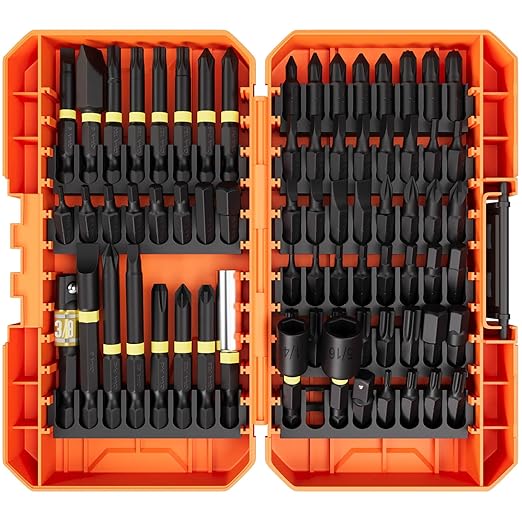 ENERTWIST Screwdriver Bit Set, 72Pcs 1/4" Impact Driver Bit Set with Impact Grade Socket Adapter for DIY, Household Maintenance and Most General Repairs