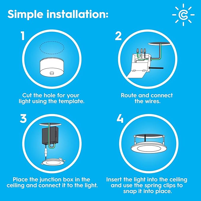 Cync GE Reveal Wafer Smart LED Downlight, Color Changing Lights, Matter Compatible, Compatible with Alexa and Google Home, No Recessed Housing Required, 6 Inches, 75W, 1000 Lumens, (3 Pack)