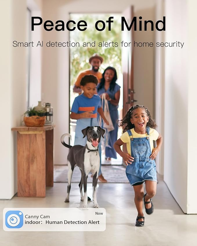 VIMTAG 5G/2.4G 2.5K Indoor Camera, Dog Camera with Speaker Pan-Tilt, Baby Monitor Cameras for Home Security, w/Motion Tracking, Phone App, 2-Way Audio, IR Night Vision, Siren, Works with Alexa